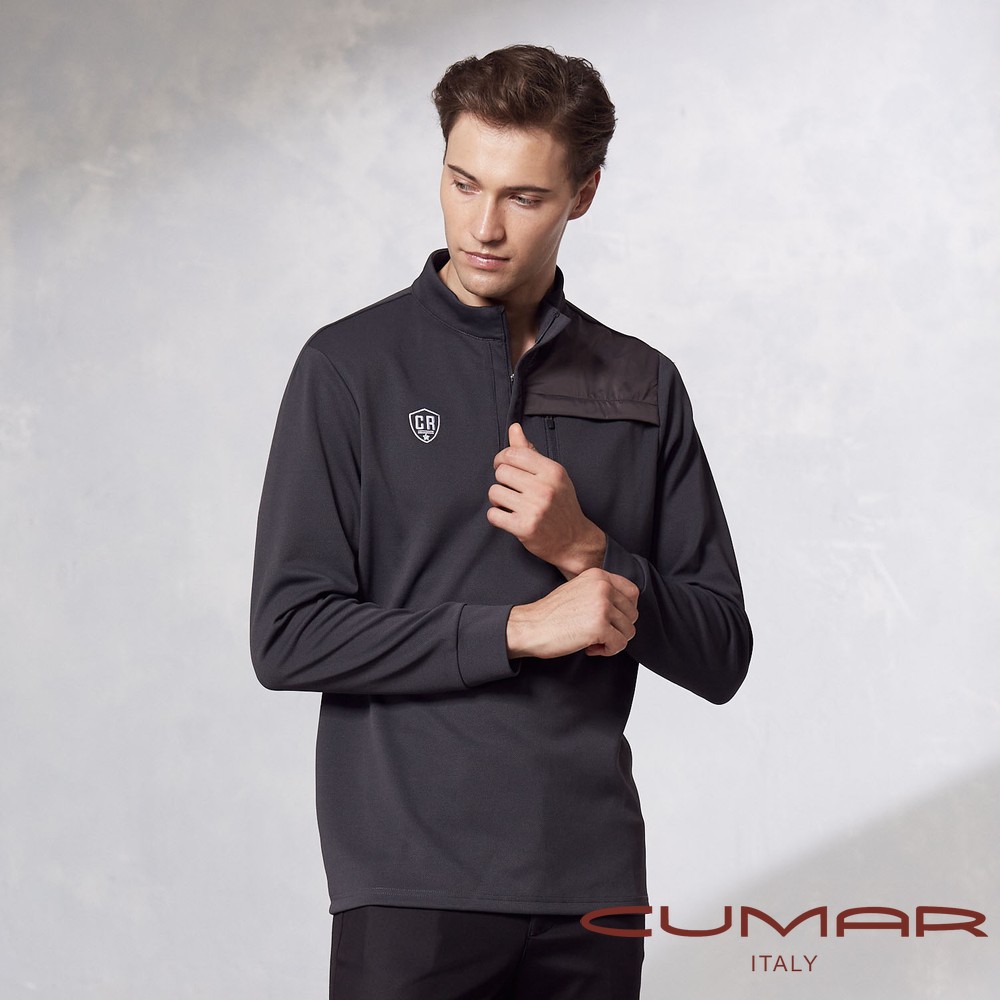 CUMAR 男裝長袖立領拉鍊POLO衫 / 249213