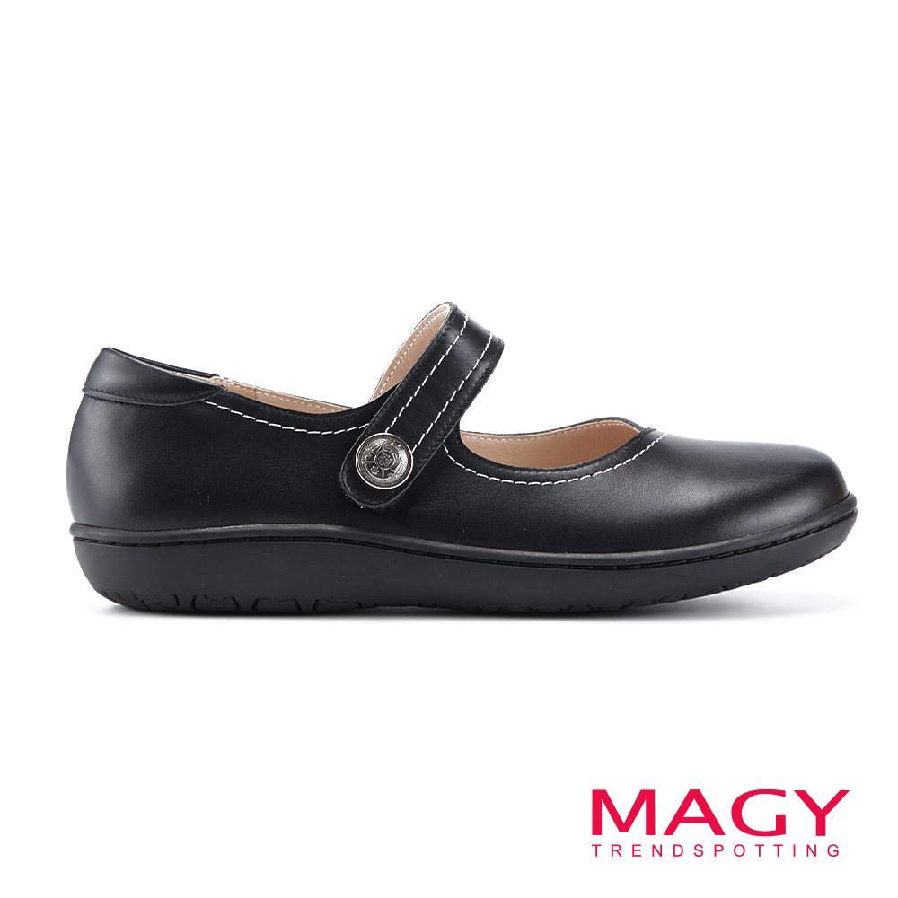 MAGY 復古牛皮瑪莉珍休閒鞋 黑色 #15300
