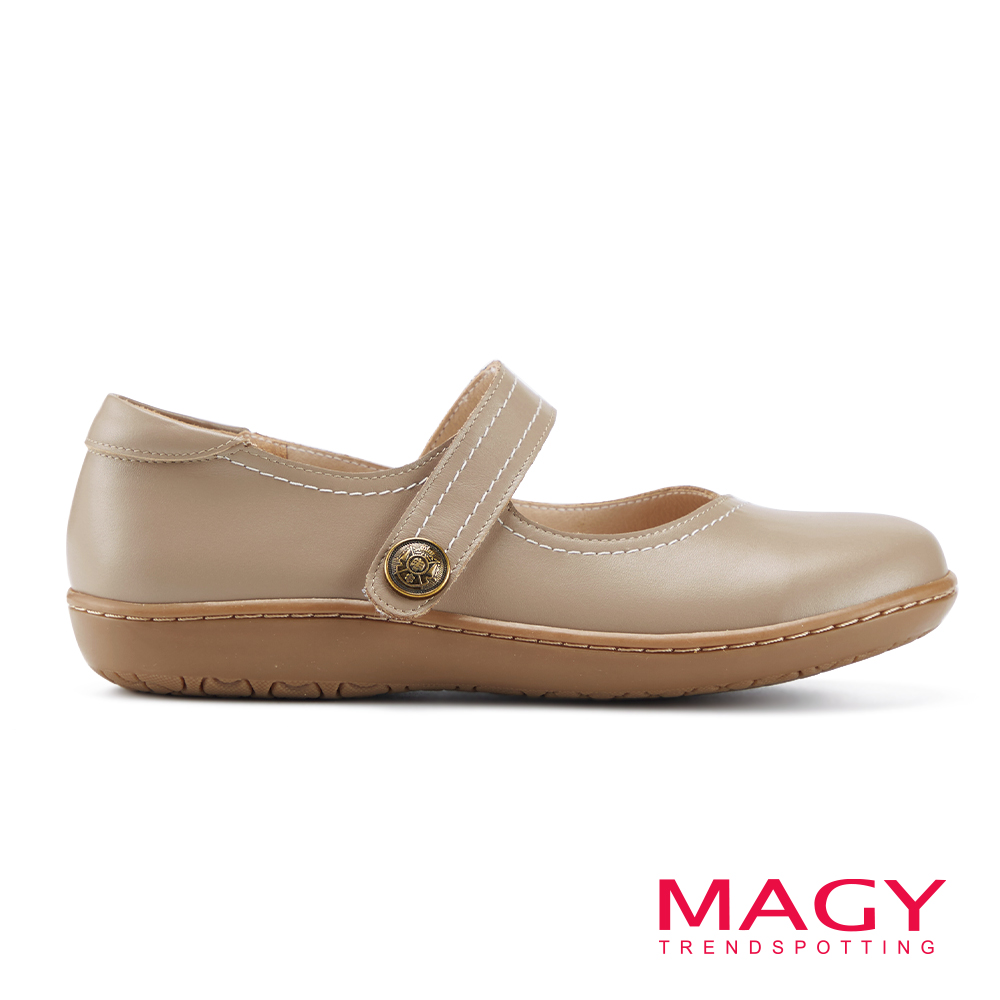 MAGY 復古牛皮瑪莉珍休閒鞋 可可 #15300