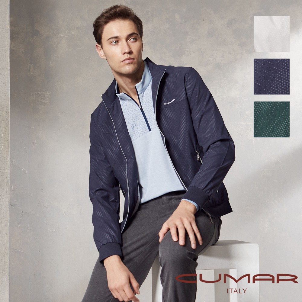 CUMAR 男裝秋冬立領壓花薄外套 / 249913