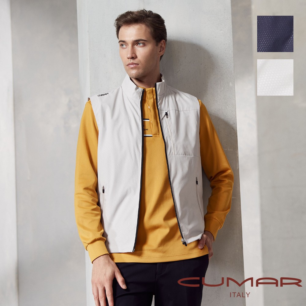 CUMAR 男裝秋冬立領壓花薄背心 / 249950