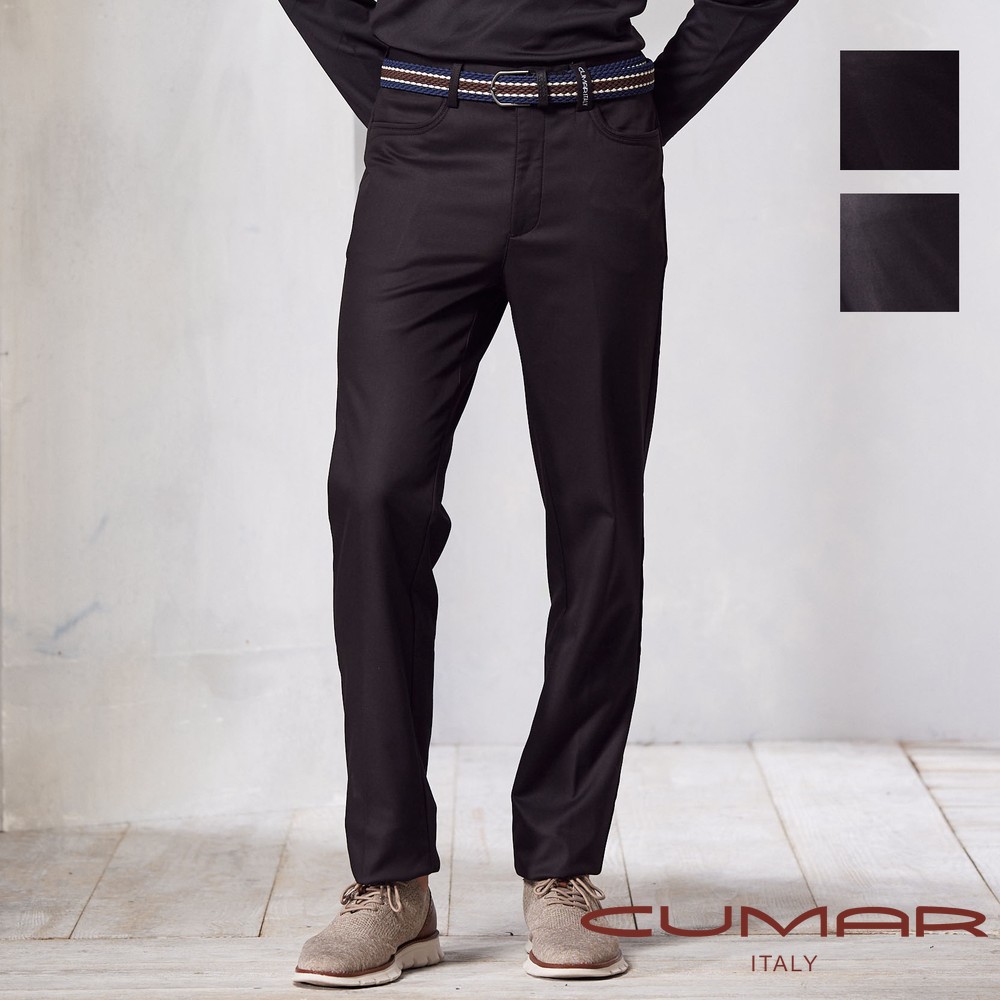 CUMAR 男裝秋冬羊毛彈性平面休閒長褲 / 249117