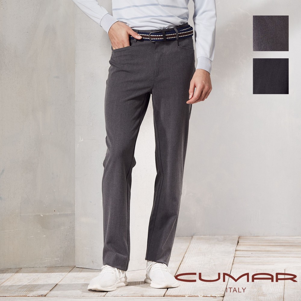 CUMAR 男裝秋冬天絲彈性平面休閒長褲 / 249118