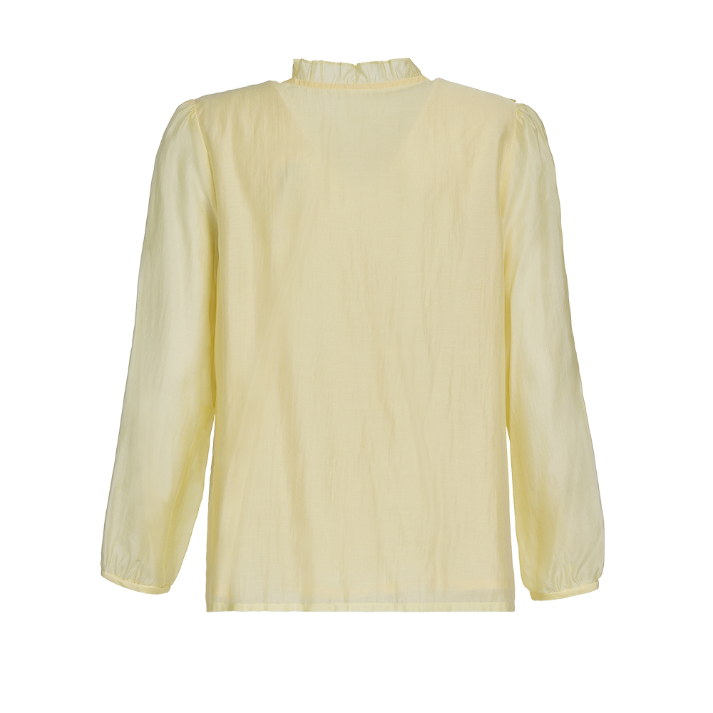 ILEY伊蕾 立領蕾絲拼接襯衫(淺黃；M-XL)_5