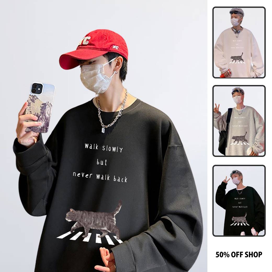 貓也要路權 粗針純棉落肩大學TEE 男女長袖T 台灣製原創_0