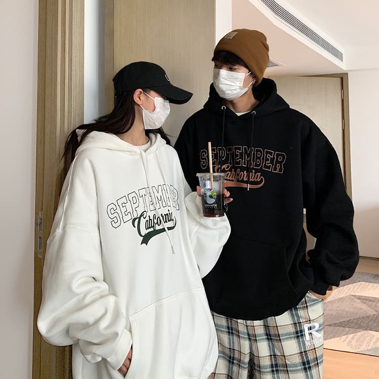 SEPTEMBER九月專屬  純棉落肩連帽大學TEE 連帽衛衣_0
