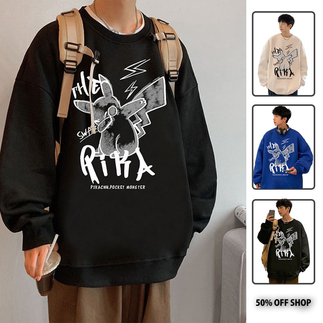 SWAG皮卡丘  純棉落肩圓領大學TEE 衛衣_0