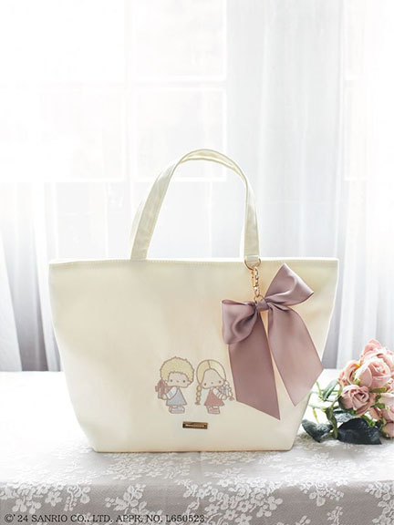 三麗鷗聯名-Patty & Jimmy圖案刺繡手提袋(8A43F0J8700) - Maison de FLEUR