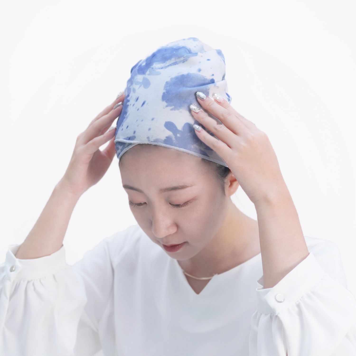 [好好棉]好好棉-自黏擦髮巾-夏藍_0