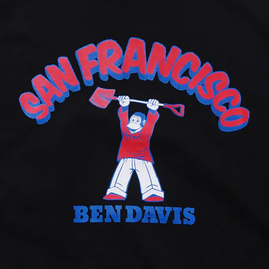 BEN DAVIS BDZ4-0021-01 RECYCLE COTTON PRINT TEE 抗菌防臭 短T (黑色)_2