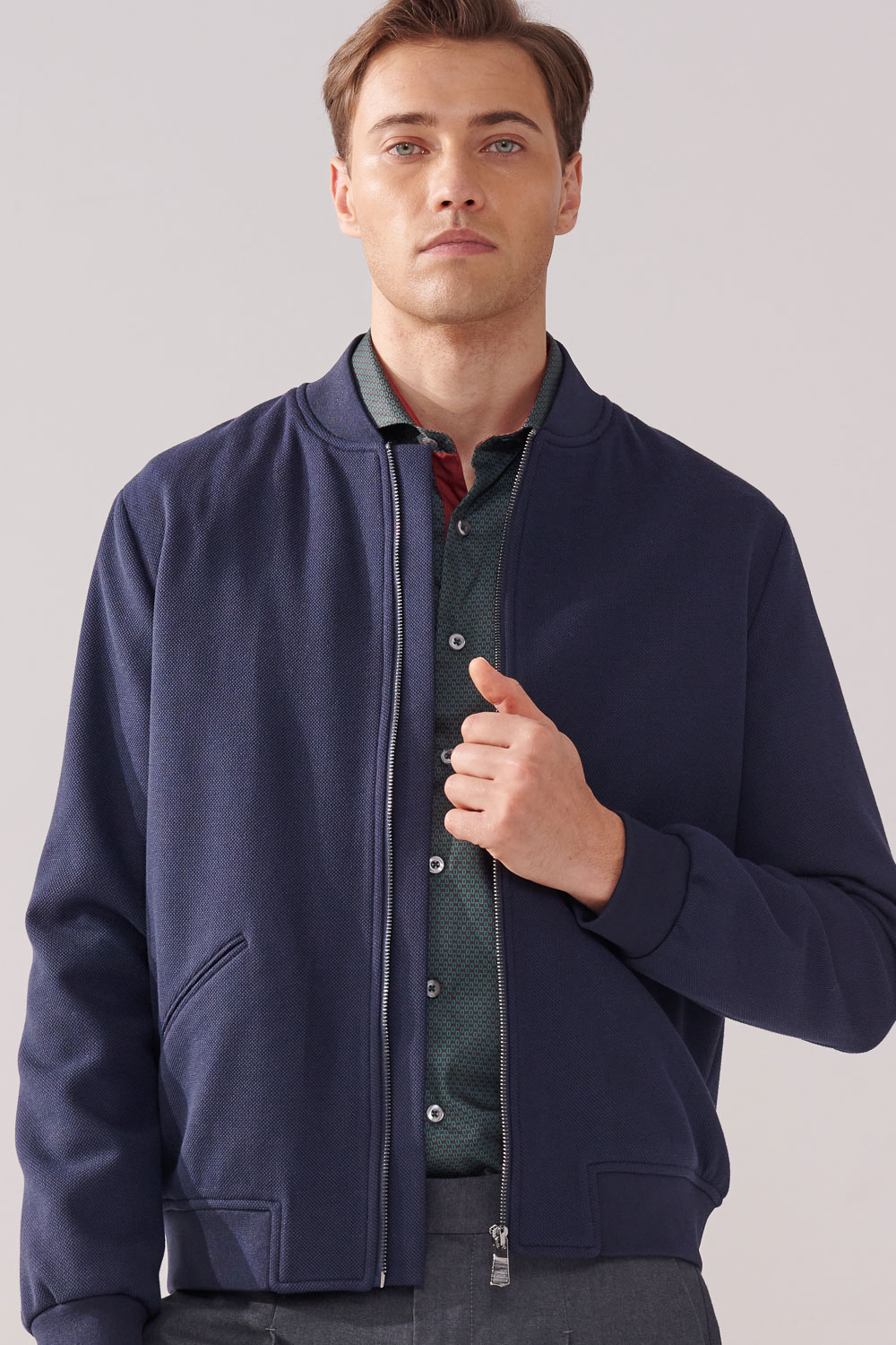 SST&C Navy Blue Baseball Jacket | 00122409002_1