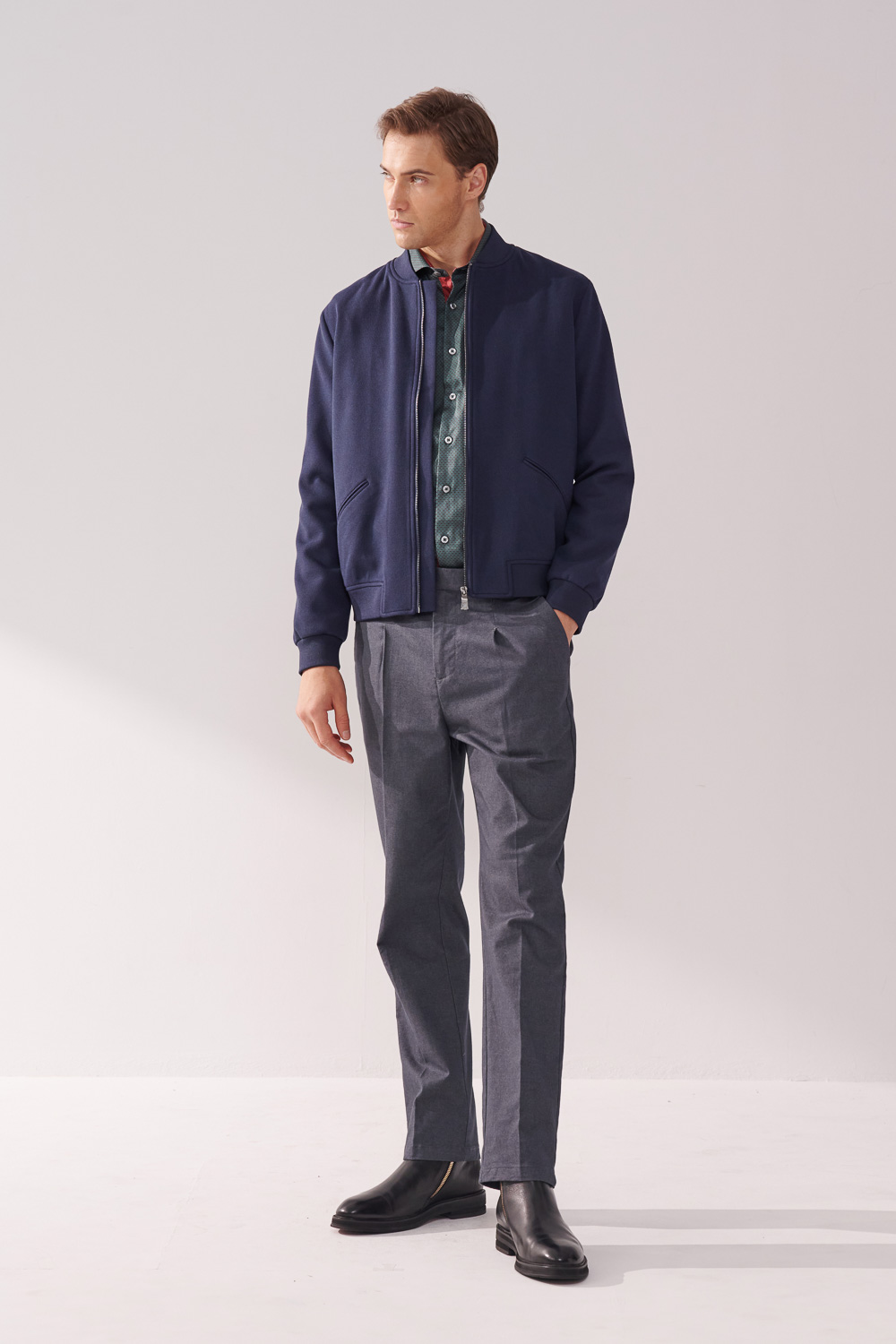 SST&C Navy Blue Baseball Jacket | 00122409002_2