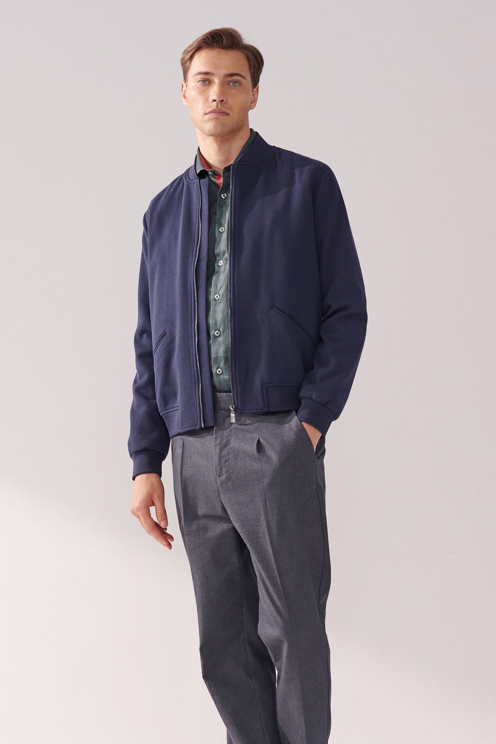 SST&C Navy Blue Baseball Jacket | 00122409002_3