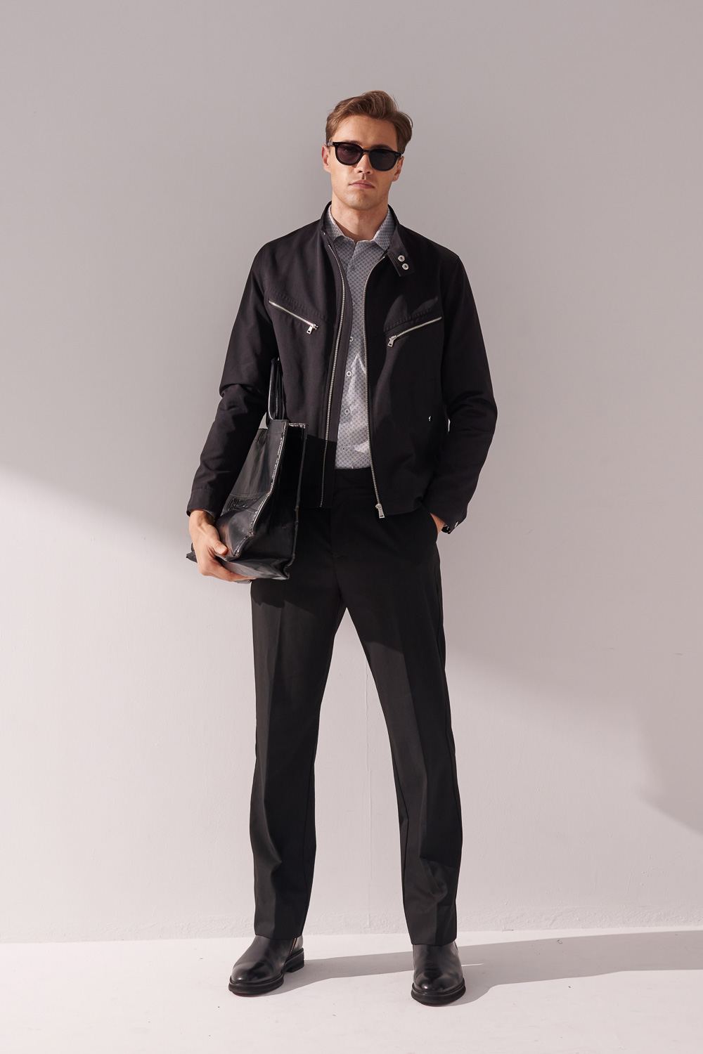 SST&C Black Water Repellent Harrington Coat | 00122409004_2