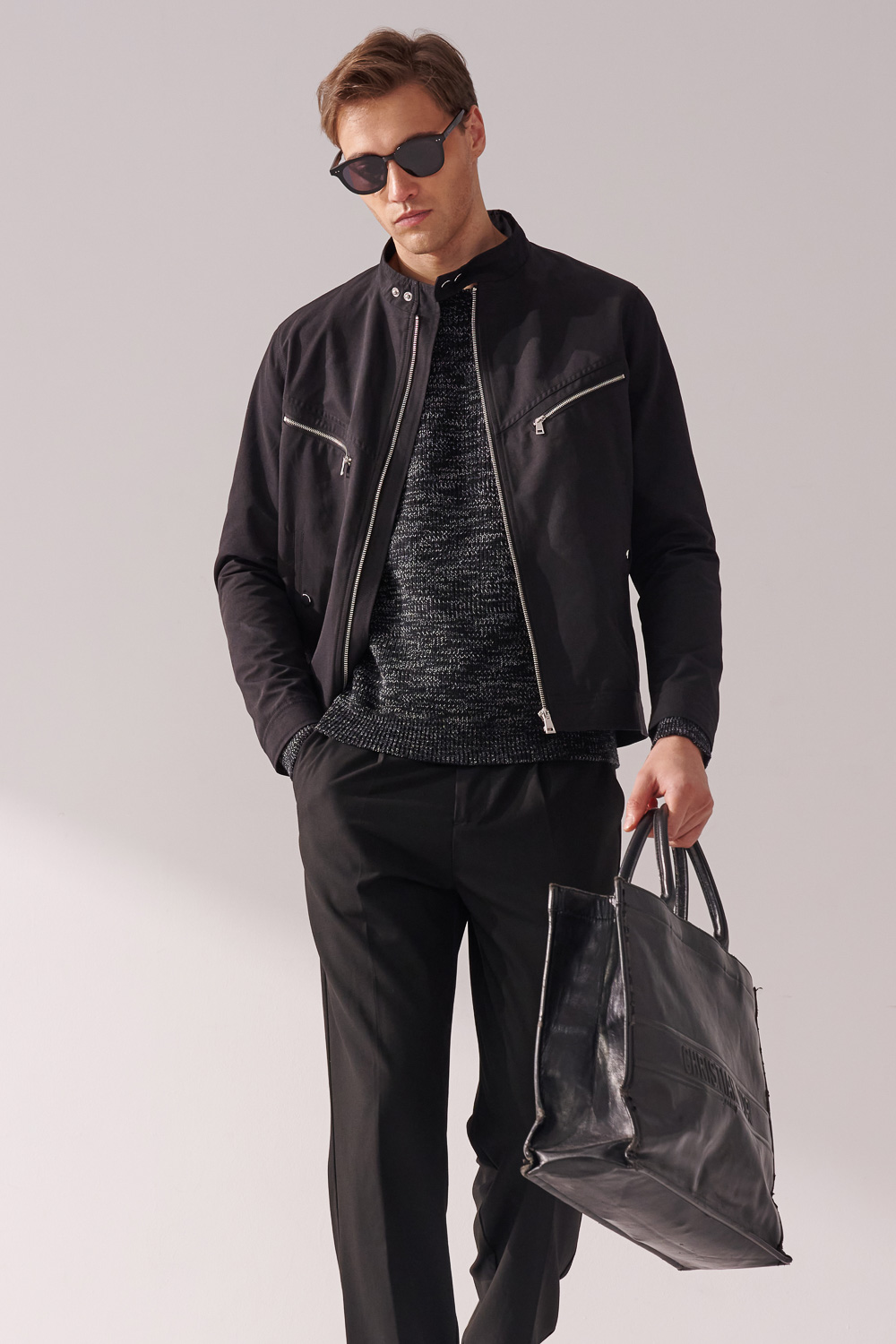 SST&C Black Water Repellent Harrington Coat | 00122409004_4