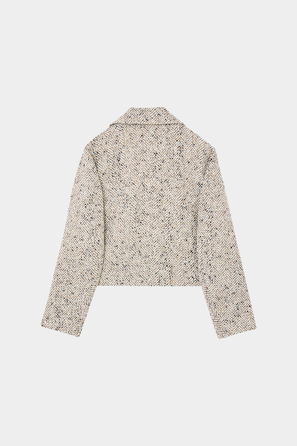 SST&C Khaki White Herringbone Short Woolen Coat | 01132410002_8