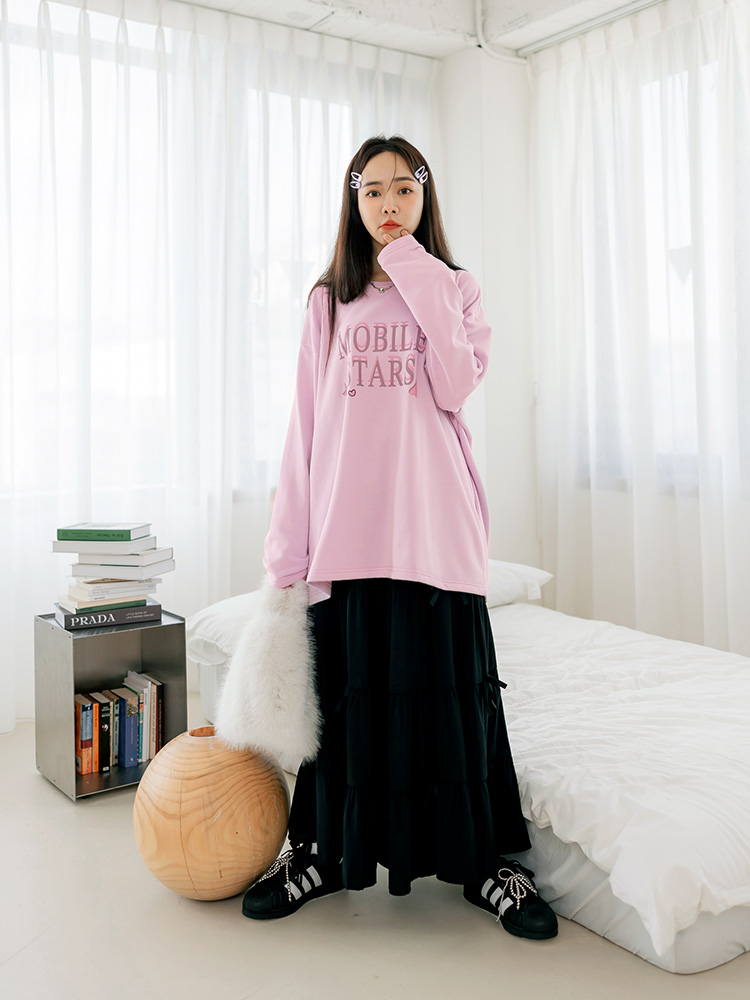 寬版蝴蝶結字母印花大學TEE_3