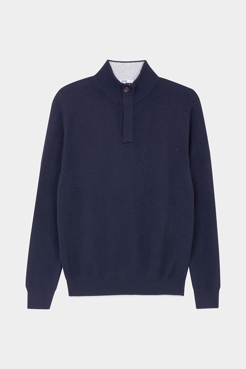 SST&C Dark Navy Cashmere Half-Zip Sweater | 00182411001_7