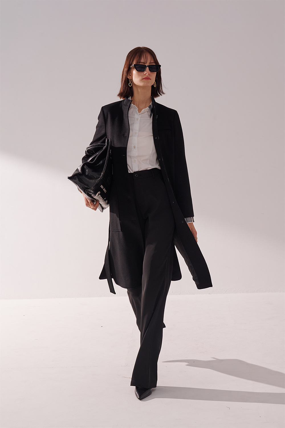 SST&C Check Pattern Patchwork Square-Neck Fitted Shirt | 01062411002_4