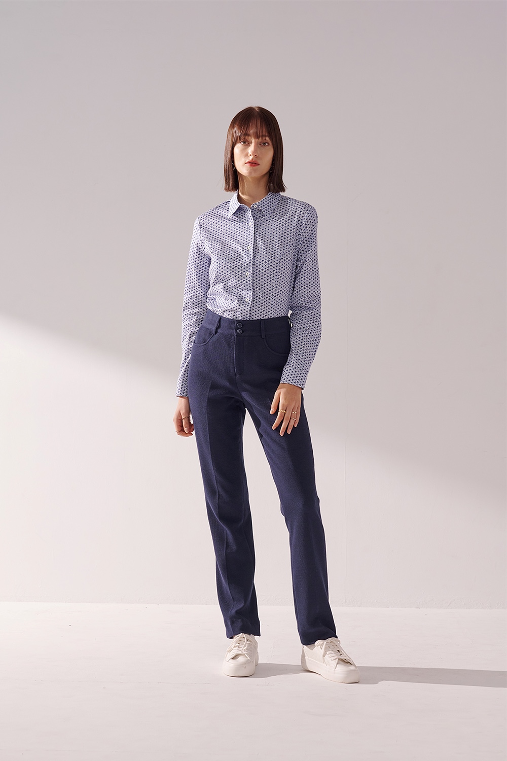 SST&C Geometric Square Neck Fitted Shirt | 01062411004_2