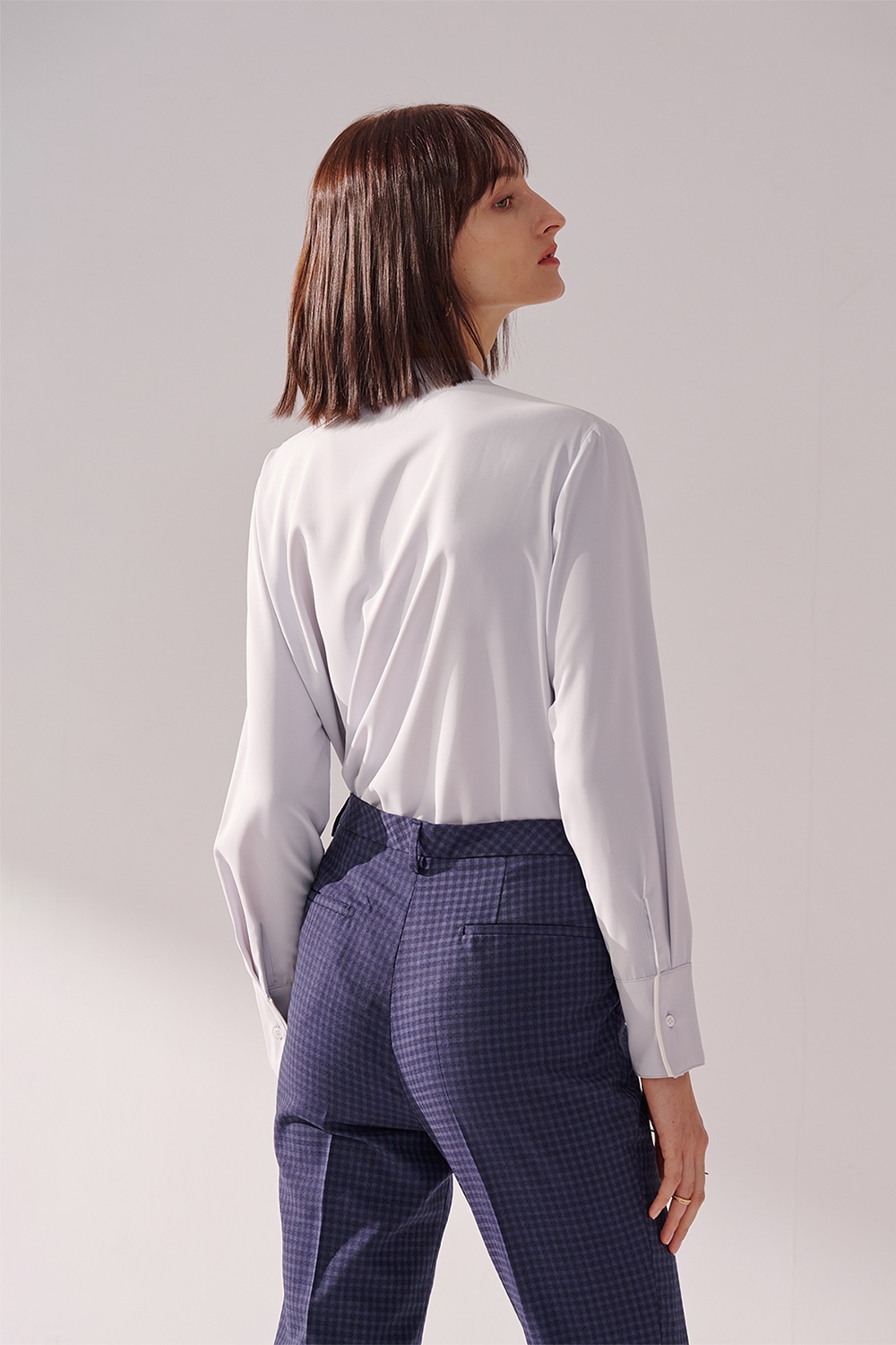 SST&C Mist Blue Pullover With Stand-Up Collar | 01082411002_1