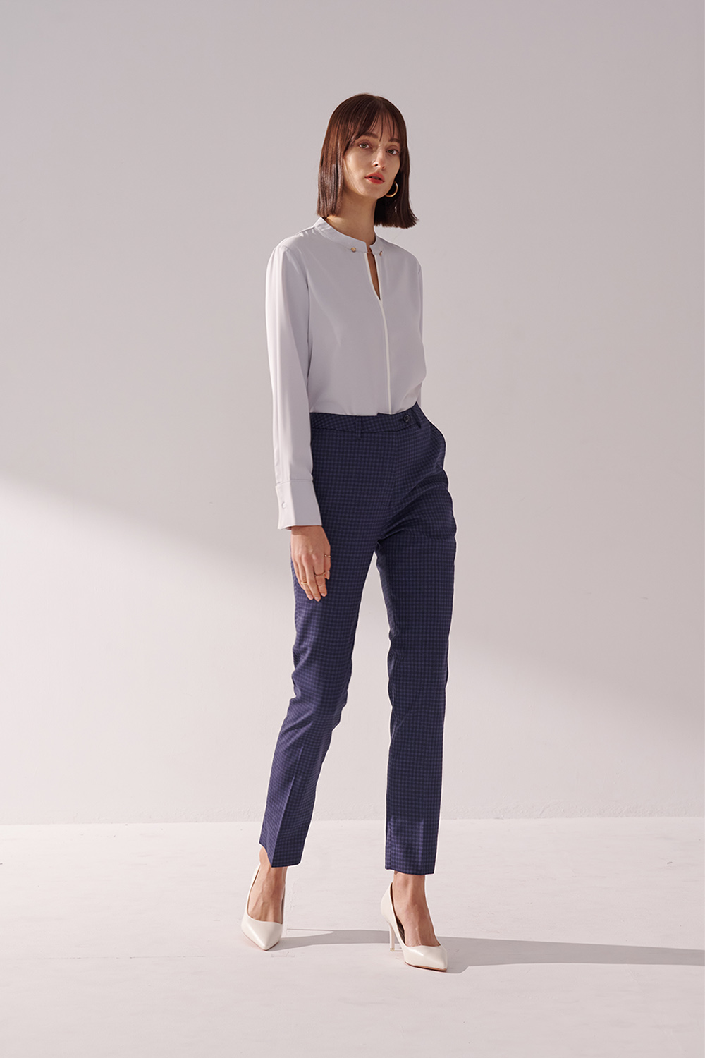 SST&C Mist Blue Pullover With Stand-Up Collar | 01082411002_3