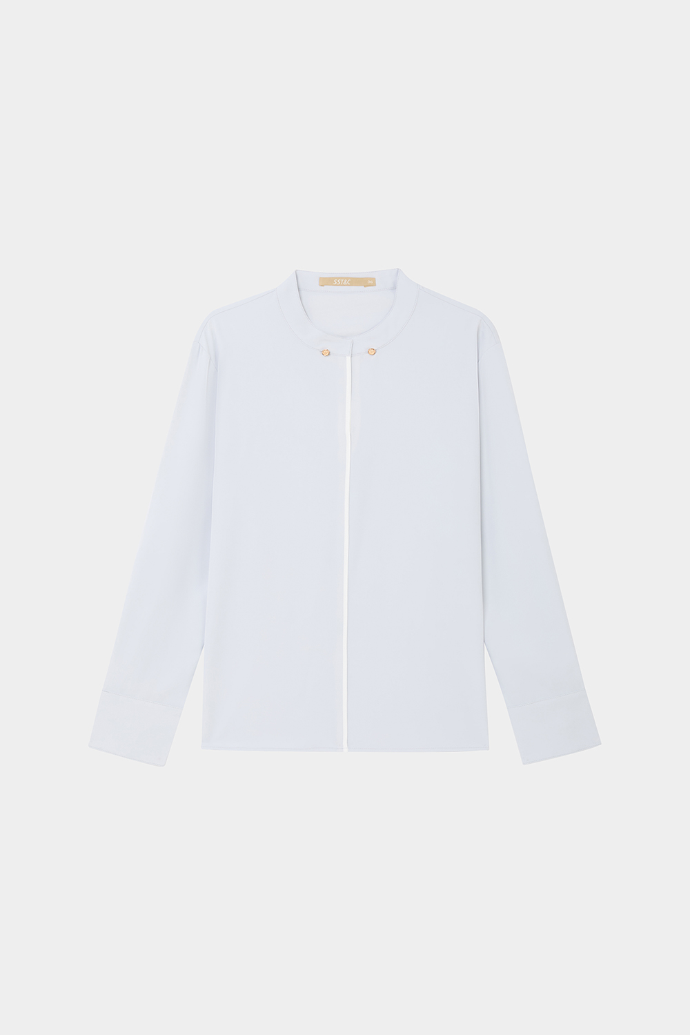 SST&C Mist Blue Pullover With Stand-Up Collar | 01082411002_7