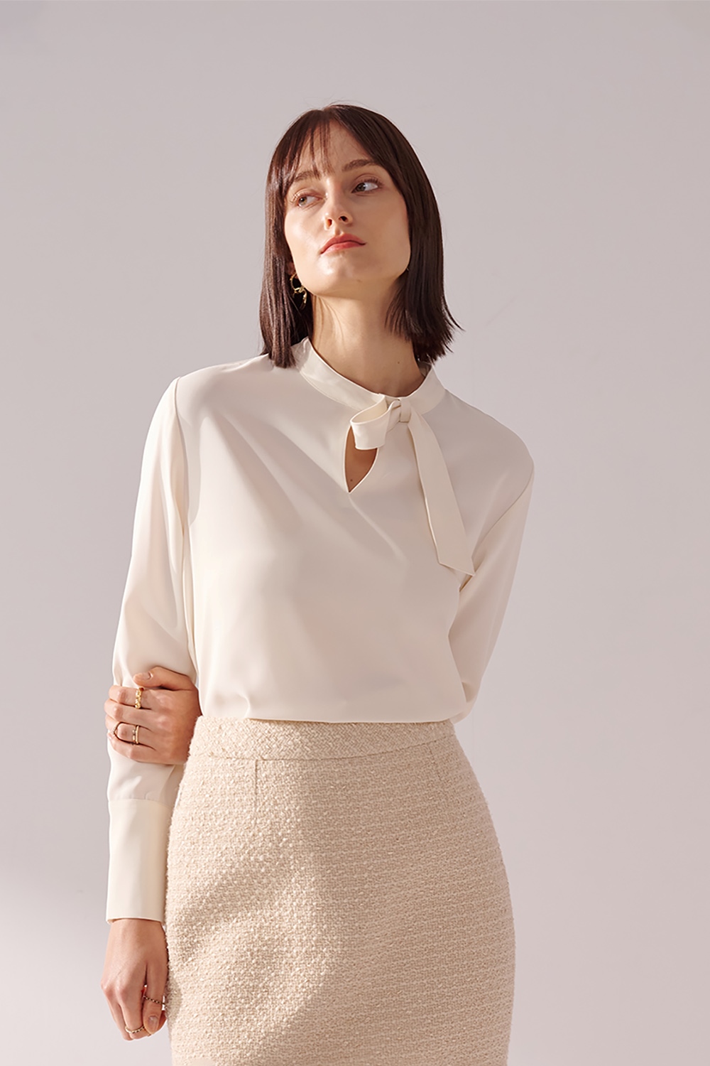 SST&C Cream White Strappy Pullover | 01082411003_0