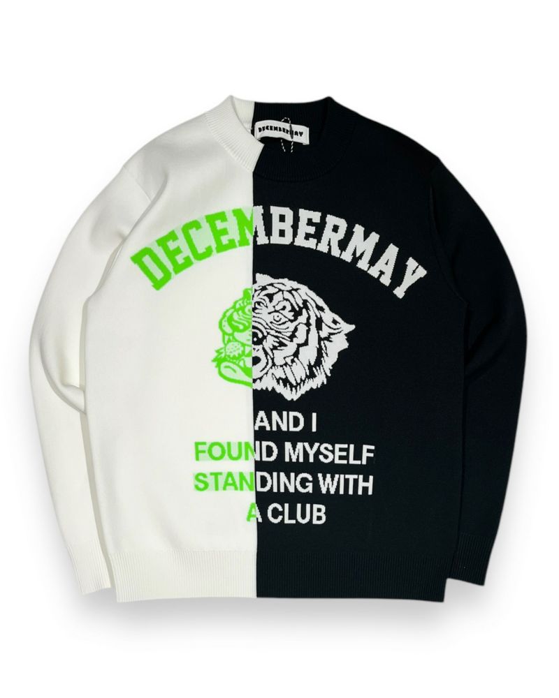 【DECEMBERMAY】Lovers Tiger Bi color knit / WOMEN 2-412-1027