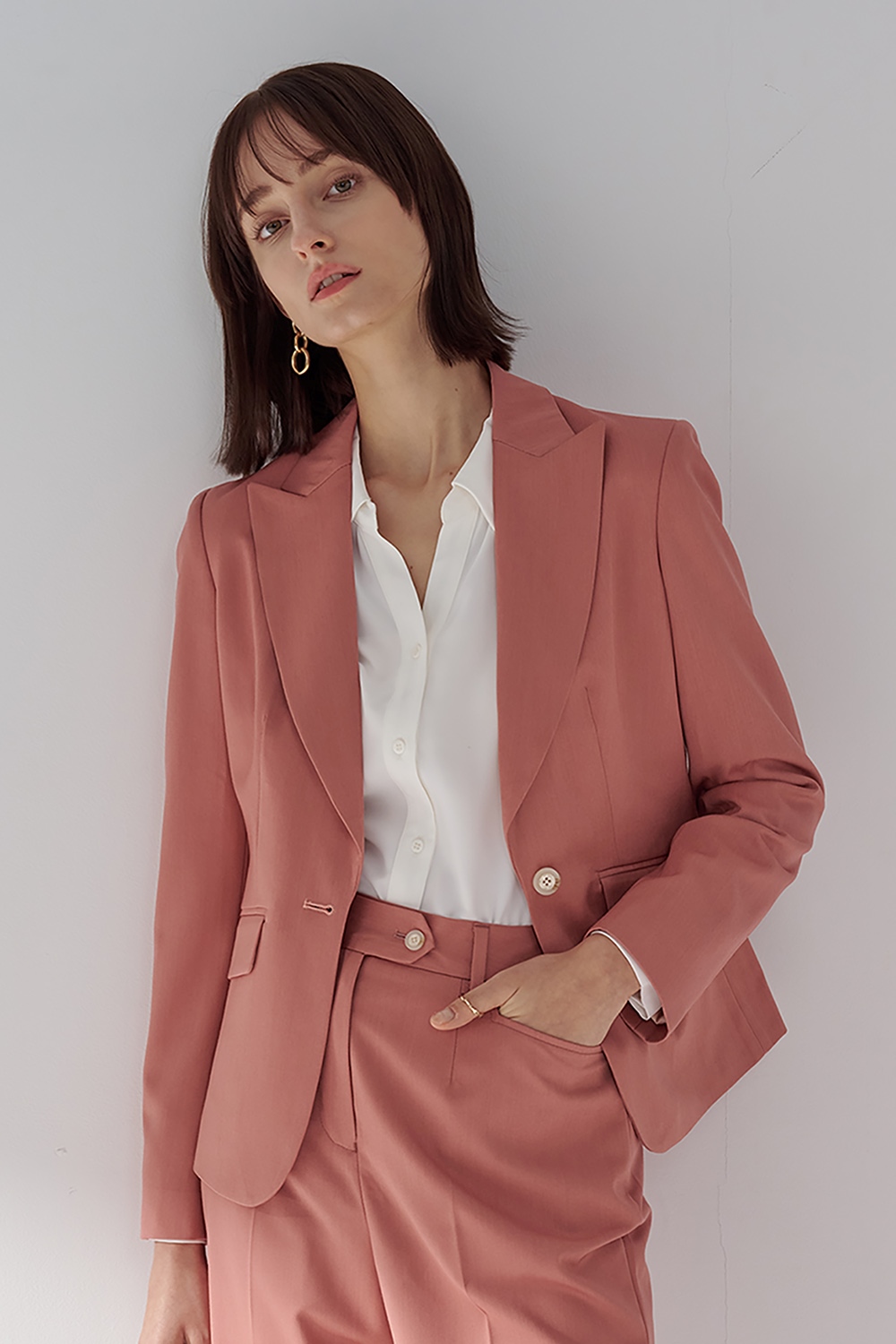 SST&C Pink and Orange Sword Collar Moderate Suit Jacket | 01012411003_0