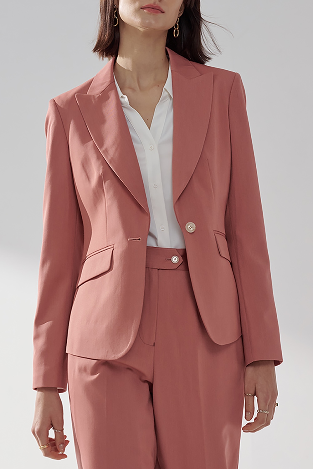 SST&C Pink and Orange Sword Collar Moderate Suit Jacket | 01012411003_6