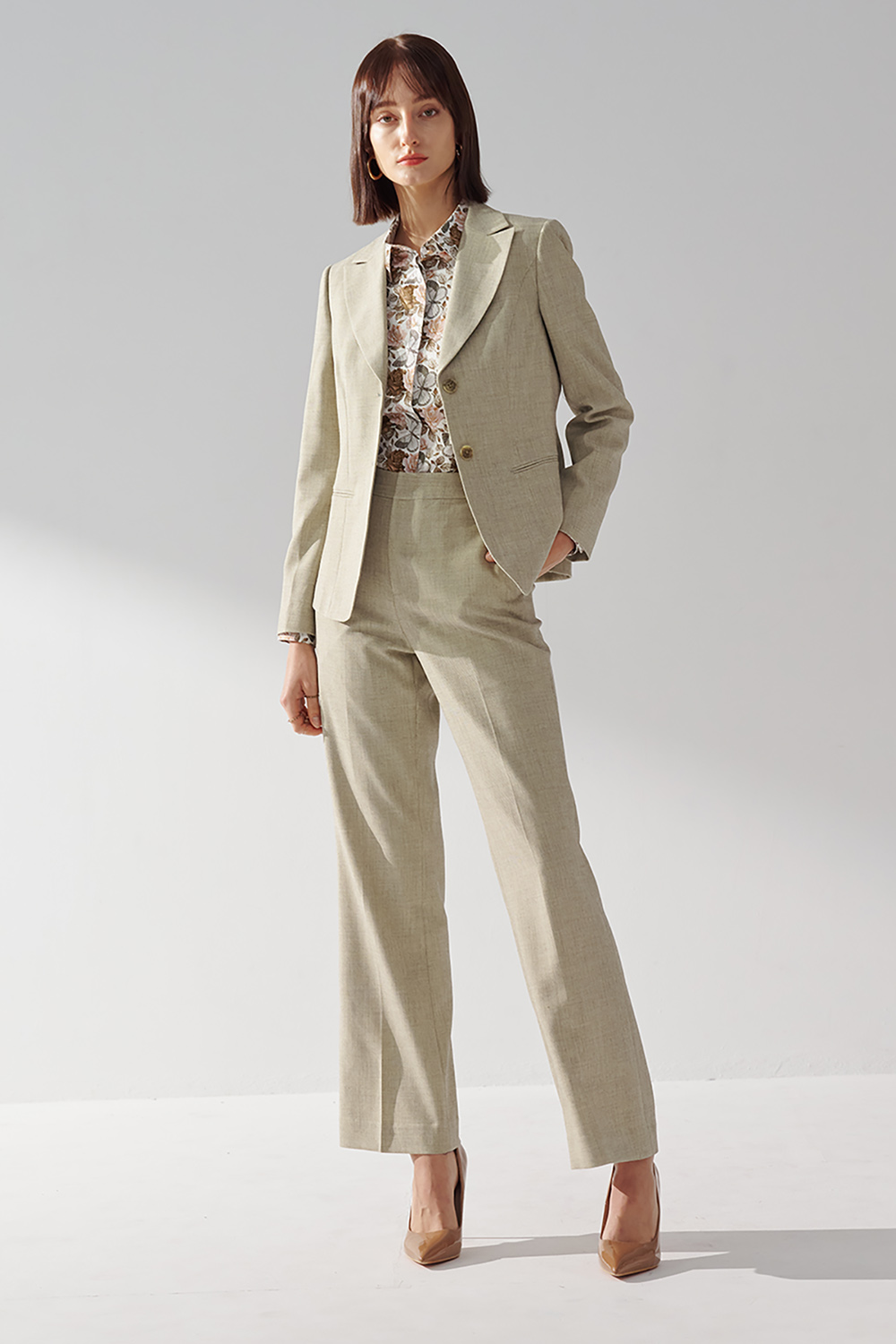 SST&C Light Matcha Straight-Leg Suit Trousers | 01022411004_0