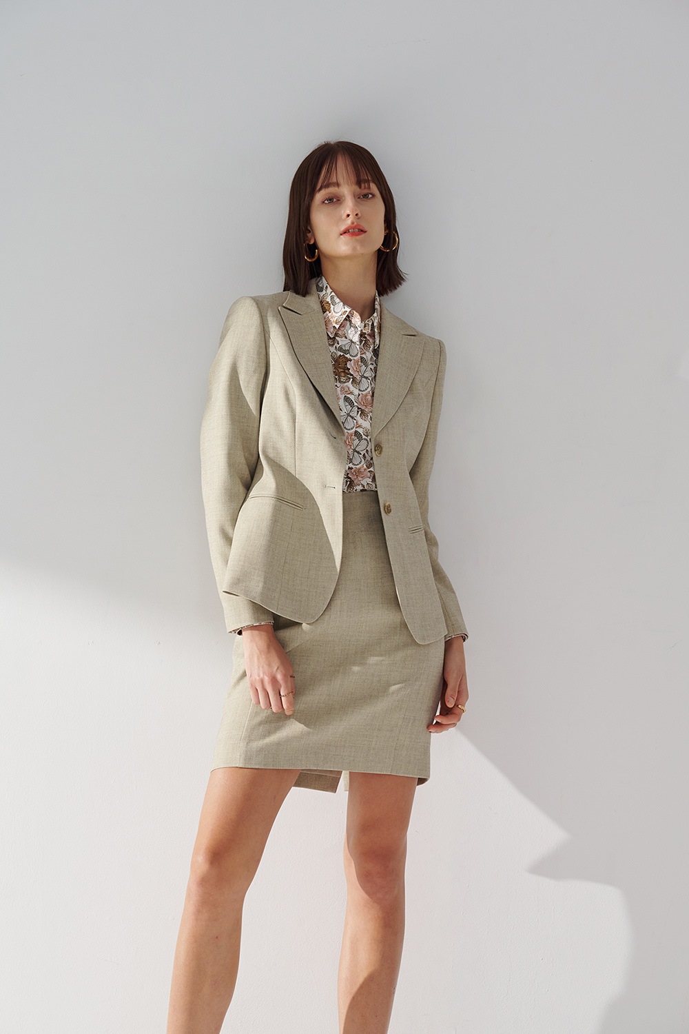 SST&C Light Matcha Color Fitted Skirt | 01042411004_3