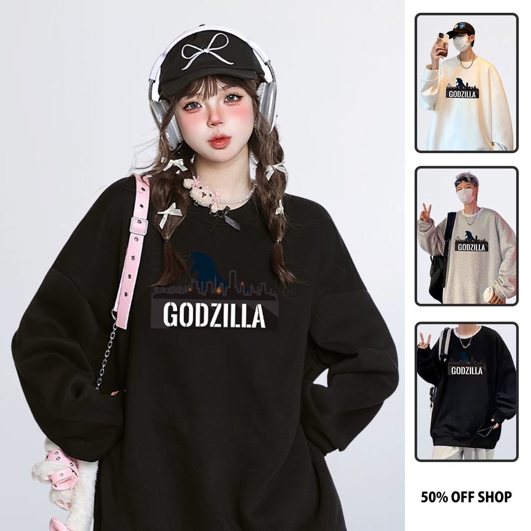 在紐約市的哥吉拉 GODZILLA 怪獸 巨大生物 粗針純棉落肩大學TEE 台灣製原創日本動漫_0
