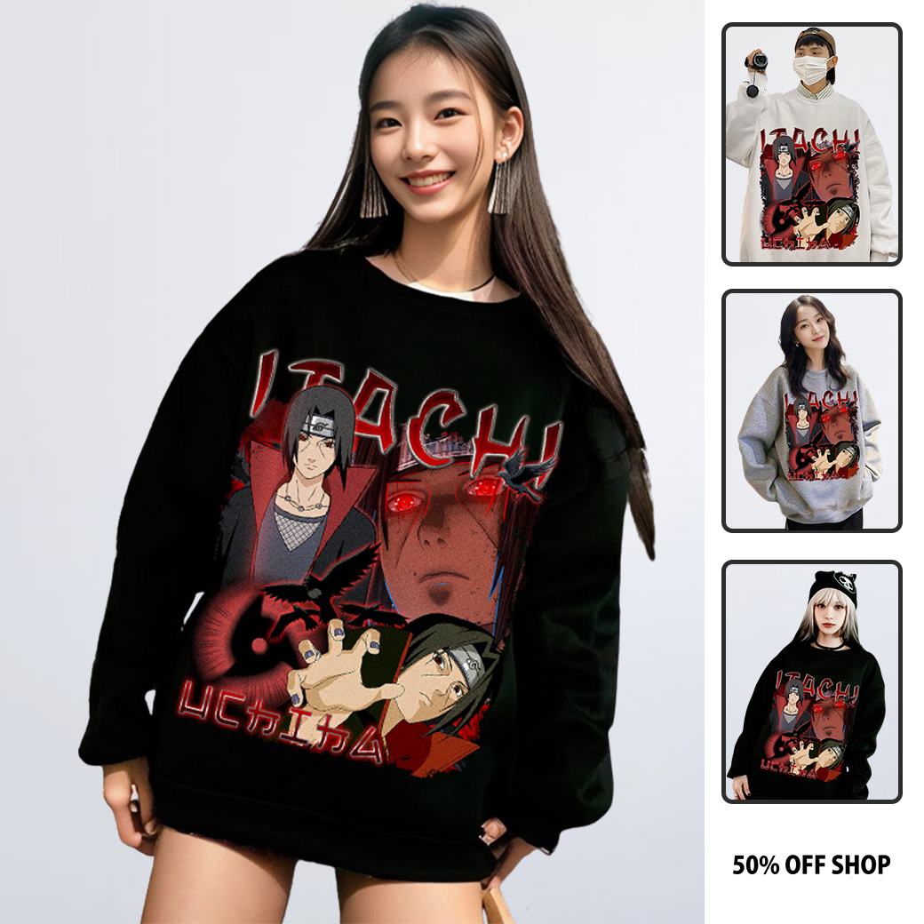 宇智波 鼬 組圖 Itachi naruto火影忍者 圓領純棉刷絨大學T 台灣製原創日本動漫_0