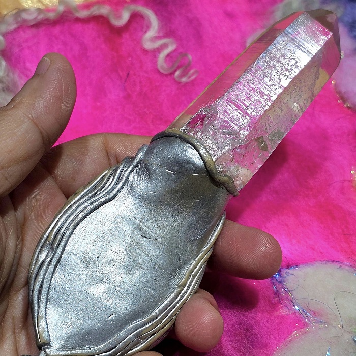 天使之翼權杖寶石手作墜-南美藝術家手作墜鍊系列~天然水晶柱、彩虹月光石、紫水晶、捷克水晶 設計飾品/項鍊 聖哲曼_5