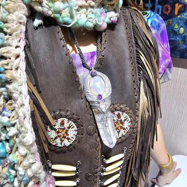 天使之翼權杖寶石手作墜-南美藝術家手作墜鍊系列~天然水晶柱、彩虹月光石、紫水晶、捷克水晶 設計飾品/項鍊 聖哲曼_8