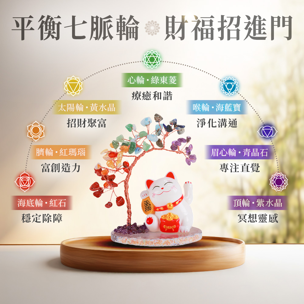 喜樂招財貓七脈輪開運樹_0