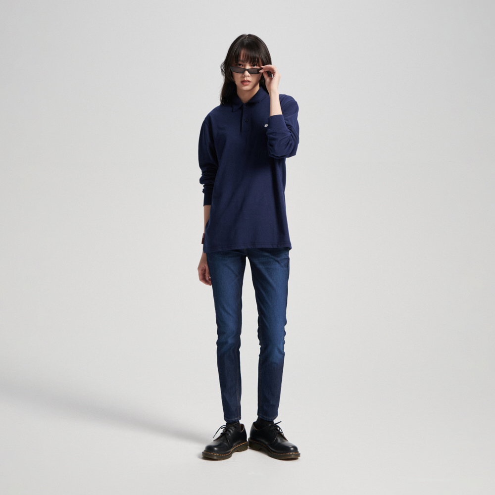 EDWIN｜JERSEYS｜女裝｜斜紋自然丹寧窄管迦績褲