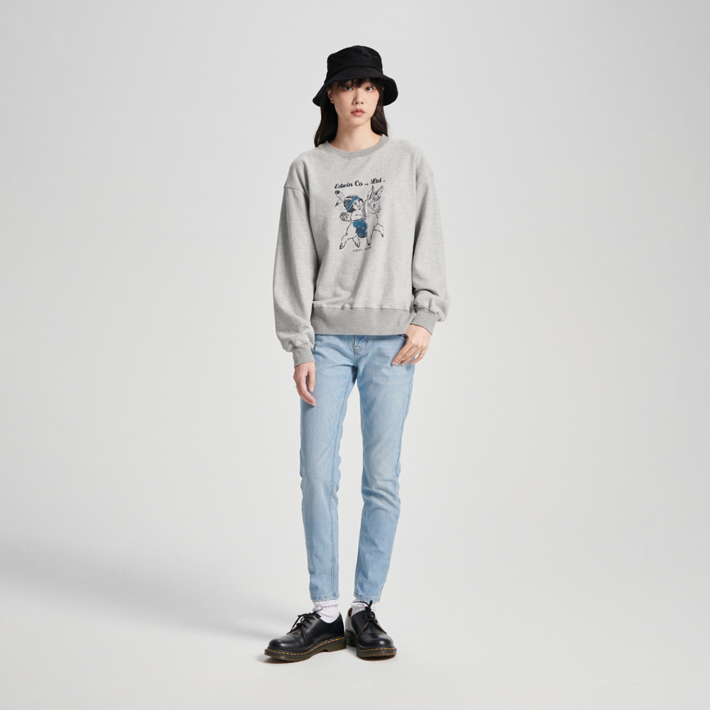 EDWIN｜BLUE TRIP｜女裝｜寬版印地安長袖T恤