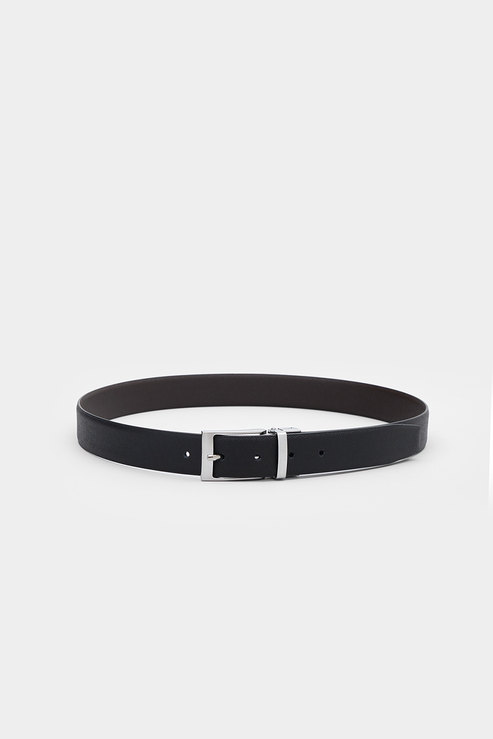 SST&C Black & Dark Brown Back Turn Pin Buckle Belt | 00312411001_0