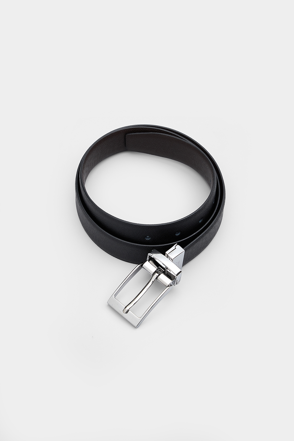 SST&C Black & Dark Brown Back Turn Pin Buckle Belt | 00312411001_2