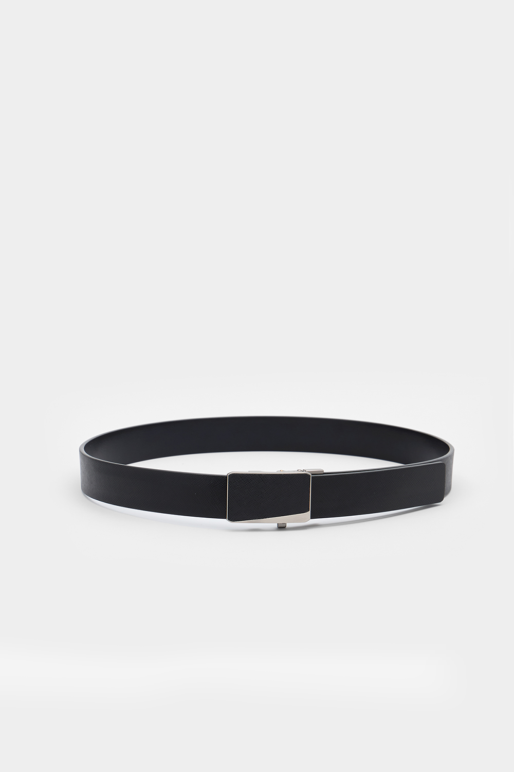 SST&C Black Textured Automatic Buckle Belt | 00312411004_0