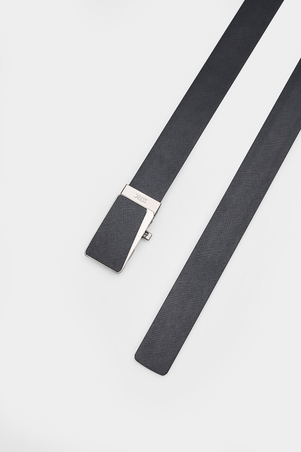 SST&C Black Textured Automatic Buckle Belt | 00312411004_1