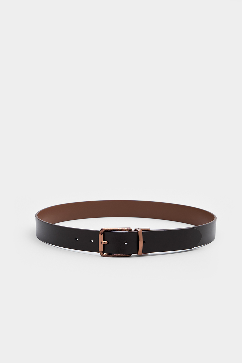 SST&C Dark Brown & Light Brown Back-Turn Pin Buckle Belt | 00312411003_0