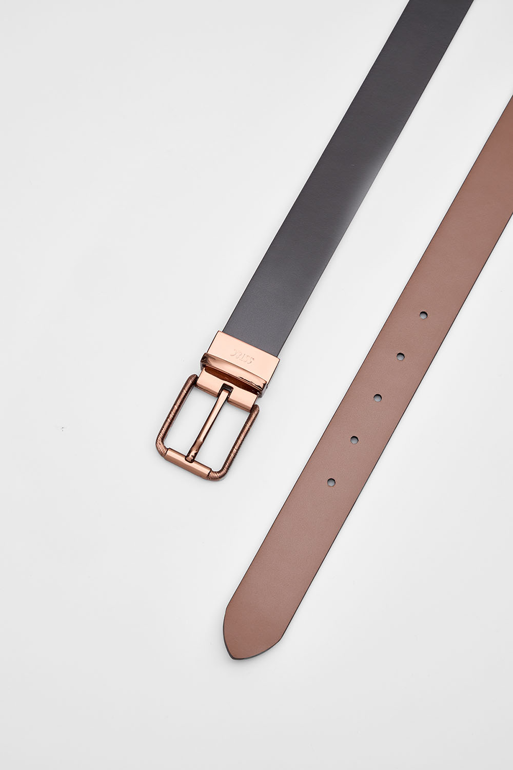 SST&C Dark Brown & Light Brown Back-Turn Pin Buckle Belt | 00312411003_1
