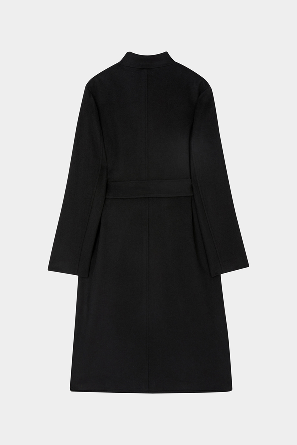 SST&C Black Turtleneck Long Woolen Coat | 01132411005_8