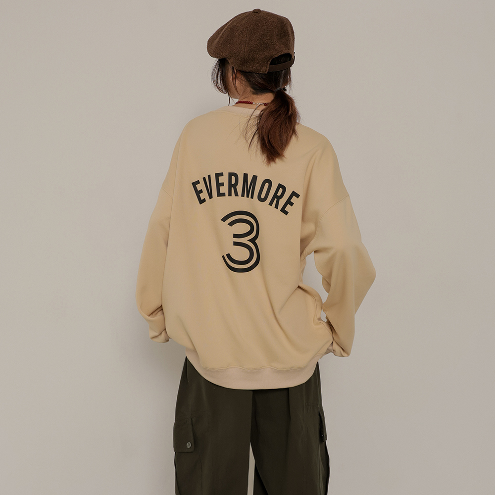 EVERMORE大學T-奶茶【KT224117】_0