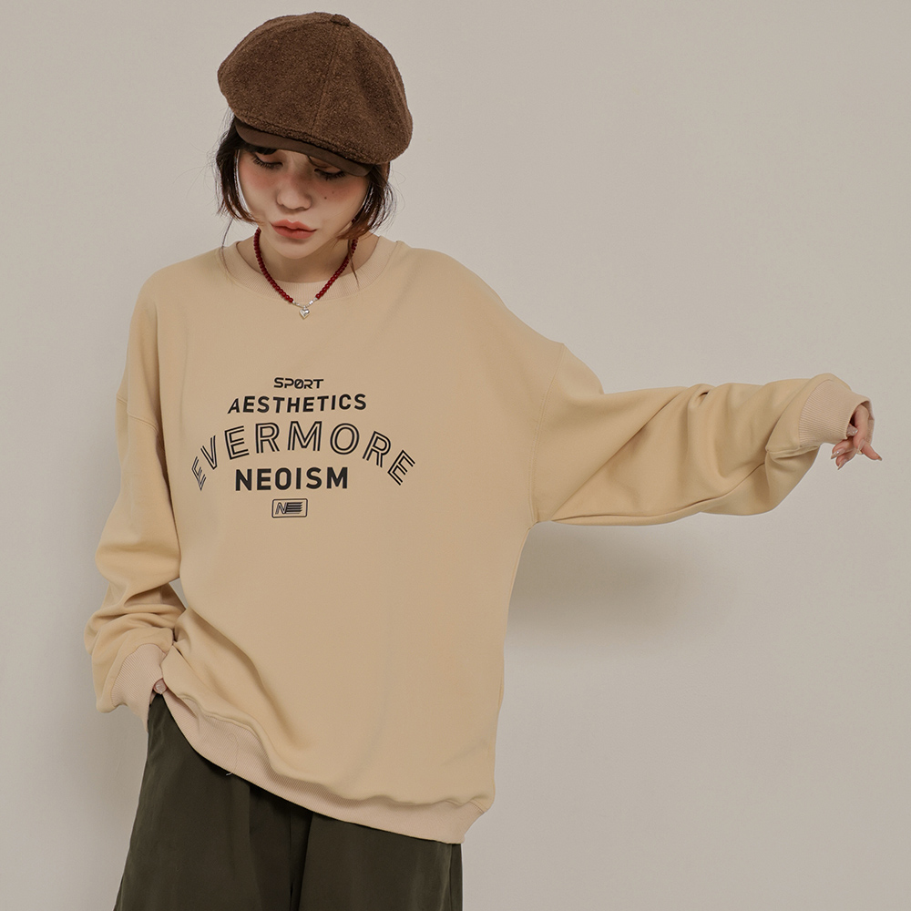 EVERMORE大學T-奶茶【KT224117】_3