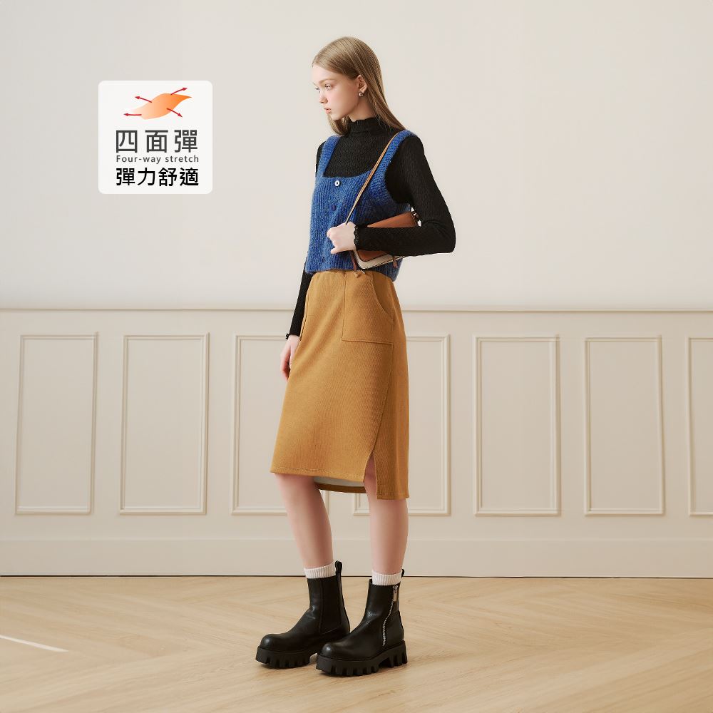 OUWEY歐薇 都會花紗針織粗肩帶背心(藍；S-L)_2